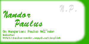 nandor paulus business card